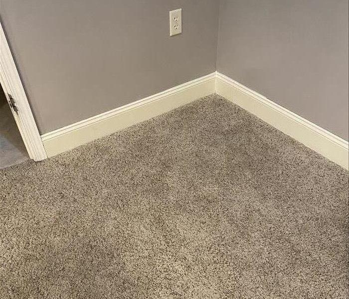 Dry carpet and baseboards reinstalled 